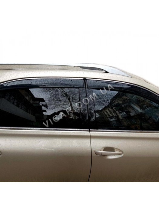 Ветровики с хром молдингом Lexus RX 350 (2010-15)